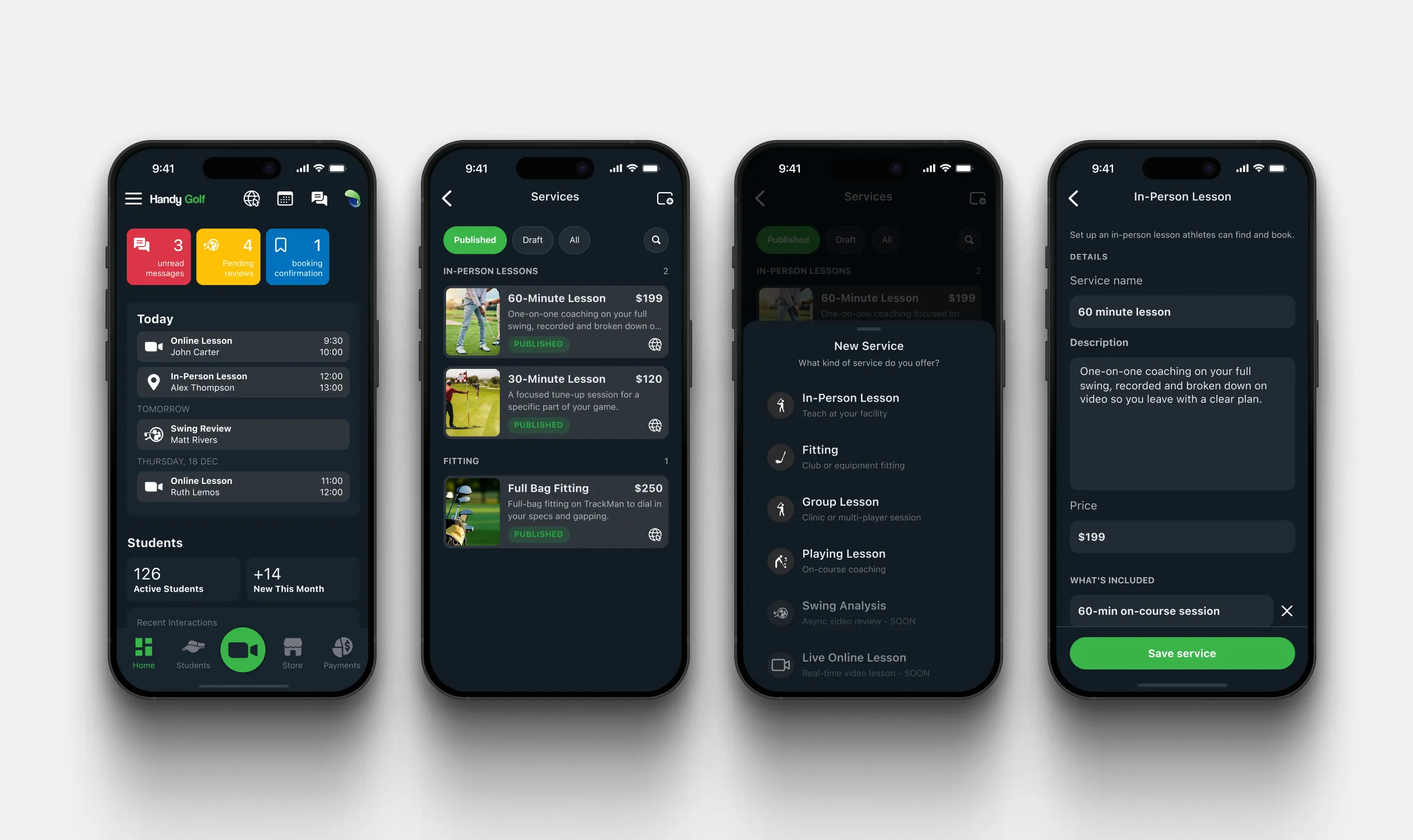 The Coach App, where coaches create and configure their own services