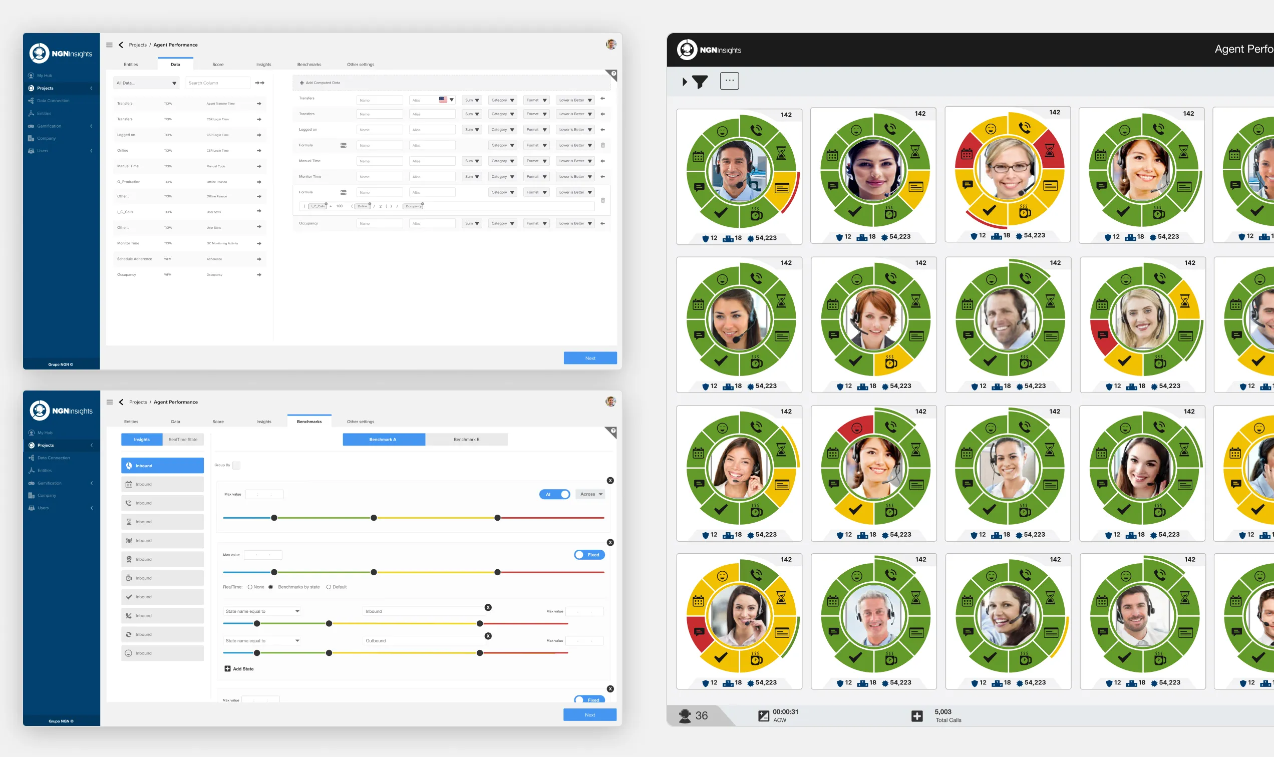 Calculations and comparisons defined by the user inside the product